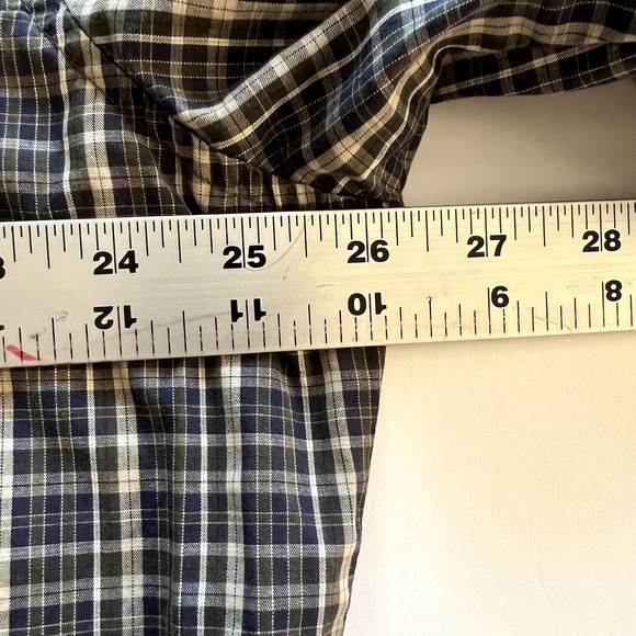 Vintage Wrangler Western Cowboy Button Down Rodeo Ranch Shirt XL Blue Green Tan - Picture 10 of 11